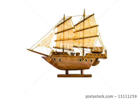 Sailing ship model isolated on white background 13111259