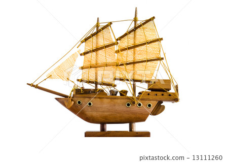 Sailing ship model isolated on white background 13111260