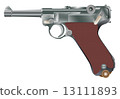Vector image of vintage personal pistol of WW2 times 13111893