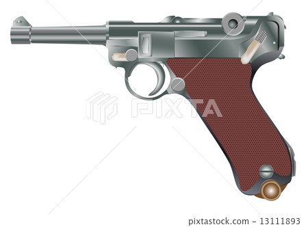 Vector image of vintage personal pistol of WW2 times Vector image of vintage personal pistol of WW2 times 13111893