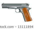 Vector image of personal pistol hand gun 13111894