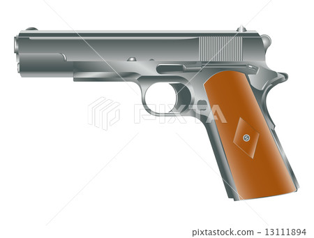 Vector image of personal pistol hand gun Vector image of personal pistol hand gun 13111894