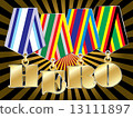 abstract vector military awards with hero word 13111897