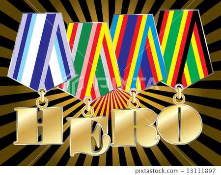 abstract vector military awards with hero word abstract vector military awards with hero word 13111897