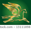 vector illustration of antique flying horse Pegasus 13111898