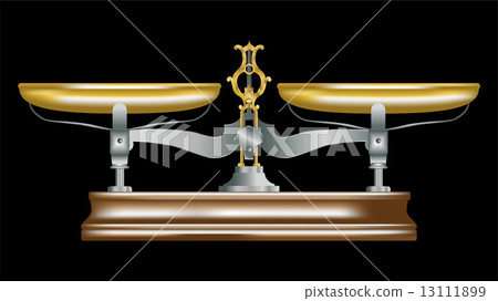 vector illustration of vintage metal table scales vector illustration of vintage metal table scales 13111899