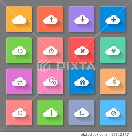 Set of flat cloud icons 13112257