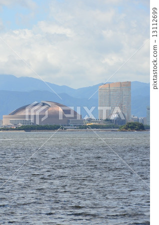 "Fukuoka dome" viewed from the top of Hakata bay (Fukuoka city, Fukuoka prefecture) 13112699