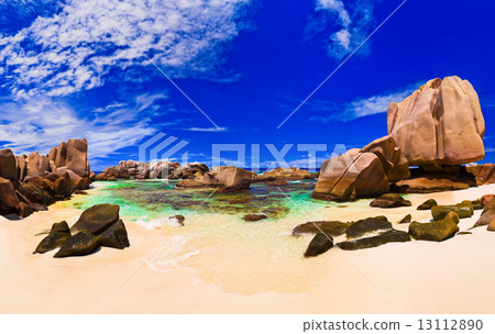 Tropical beach at Seychelles 13112890