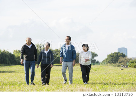 Stock Photo: middle and old aged, golden years, married couples