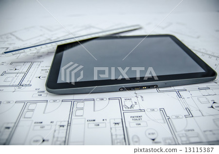 tablet and architectural construction design document tools back tablet and architectural construction design document tools back 13115387