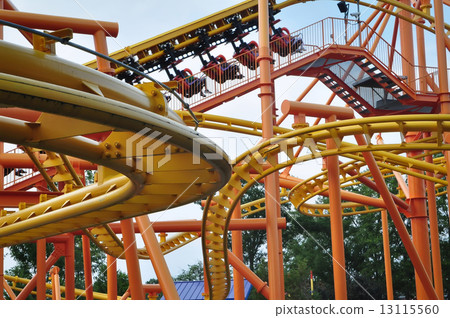 rollercoasters at amusement park rollercoasters at amusement park 13115560