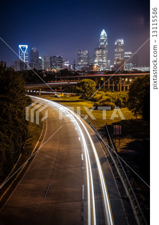 Charlotte City Skyline night scene 13115586
