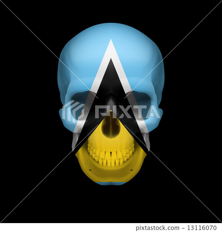 Saint Lucian flag skull Saint Lucian flag skull 13116070