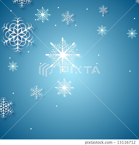 White snowflakes on blue background - Stock Illustration [13116712] - PIXTA