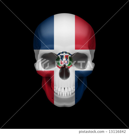 Dominican Republic flag skull 13116842