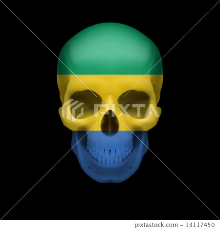 Gabonese flag skull 13117450
