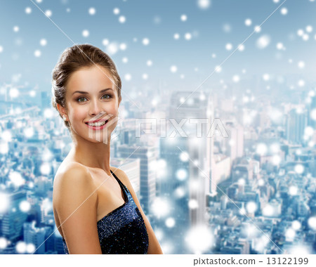 smiling woman in evening dress smiling woman in evening dress 13122199