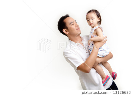 Asian Family on White Background 13126683