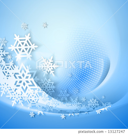 Abstract blue winter background with snowflakes - Stock Illustration ...