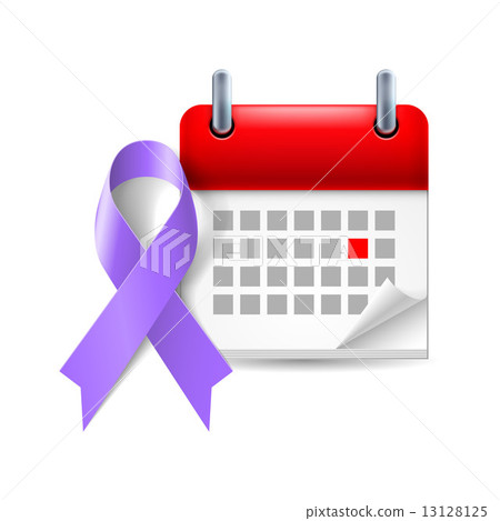 Violet awareness ribbon and calendar Violet awareness ribbon and calendar 13128125
