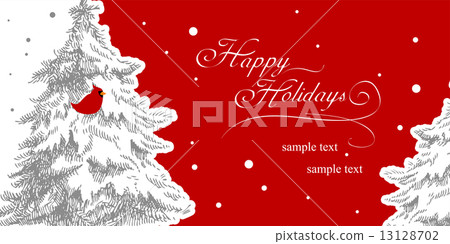 Stylish christmas card with Cardinal Bird  Stylish christmas card with Cardinal Bird  13128702