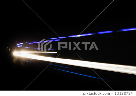 Car light trails in the tunnel. Car light trails in the tunnel. 13128754