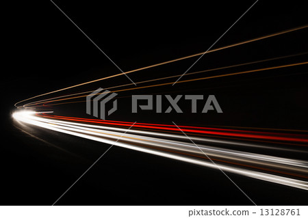 Car light trails in the tunnel. Car light trails in the tunnel. 13128761