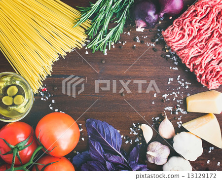 Pasta Bolognese ingredients Pasta Bolognese ingredients 13129172