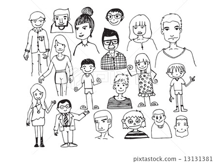 people hand drawn  and people Sketch by pen 13131381