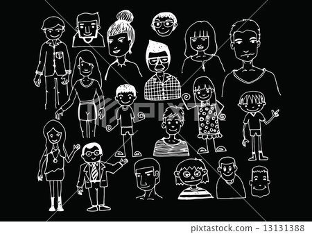 people hand drawn  and people Sketch by pen 13131388