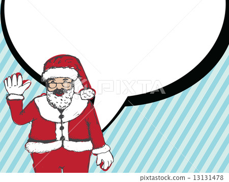 Santa Claus for Christmas hand drawn and talking Speech Bubble 13131478
