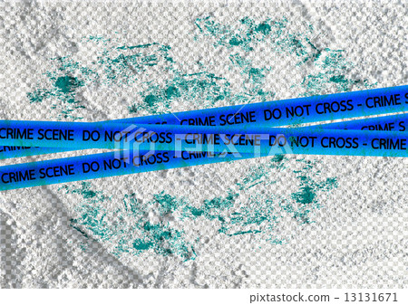 Crime scene danger tapes illustration on wall texture background 13131671