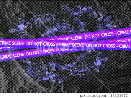Crime scene danger tapes illustration on wall texture background 13131672
