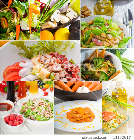 salad collage composition nested on frame salad collage composition nested on frame 13132617