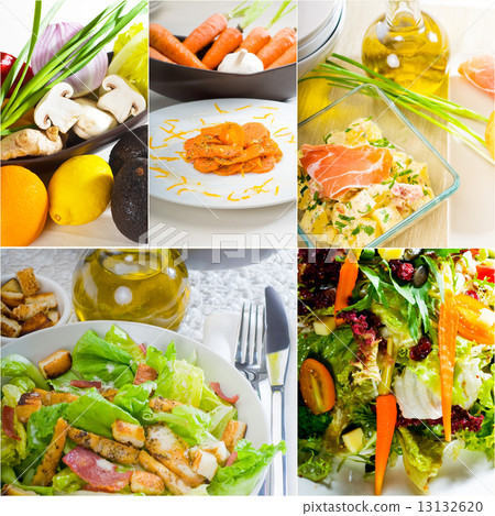 salad collage composition nested on frame salad collage composition nested on frame 13132620
