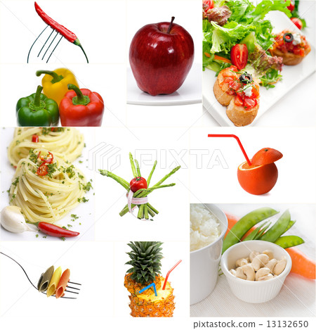 Organic Vegetarian Vegan food collage  bright mood 13132650