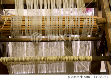 Old silk machines in Chinese factory, Beijing, China 13133057