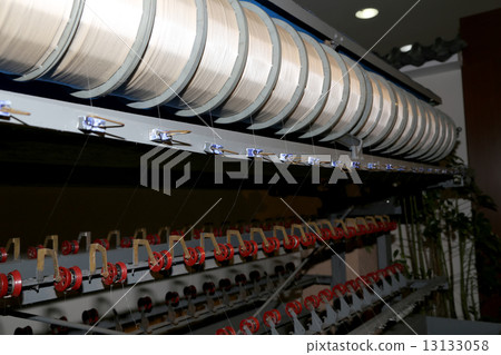 Old silk machines in Chinese factory, Beijing, China 13133058