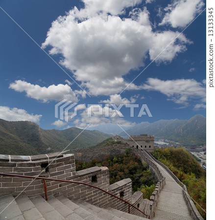 View of one of the most scenic sections of the Great Wall of China, north of Beijing View of one of the most scenic sections of the Great Wall of China, north of Beijing 13133345