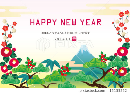 Background, New Year's material - Shochiku Meizu, Tsubaki, Minami, Fuji 13135232