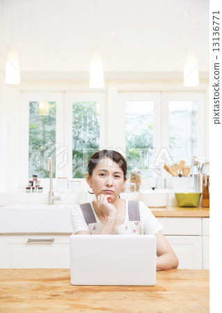 Middle women who operate personal computers Middle women who operate personal computers 13136771