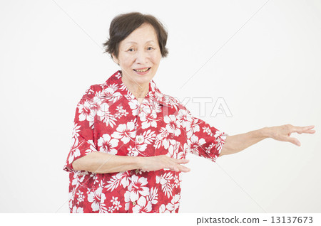 阿羅哈襯衫的高級女性 13137673