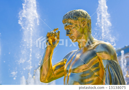 Gold statue in Peterhof Gold statue in Peterhof 13138075