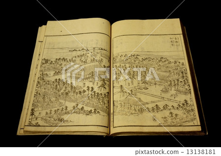 Landscape painting of Japanese book 'Kyoto Chokusai' 13138181