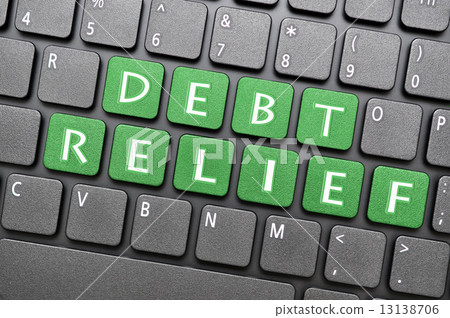 Debt relief on keyboard 13138706