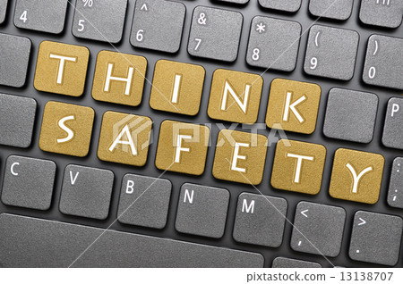 Think safety on keyboard 13138707