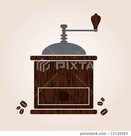wooden coffee grinder eps10 13139365