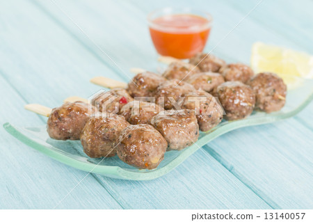 Tsukune - Japanese chicken yakitori meatballs Tsukune - Japanese chicken yakitori meatballs 13140057