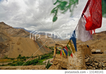 Colourful Buddhist Prayer Flags Colourful Buddhist Prayer Flags 13140141